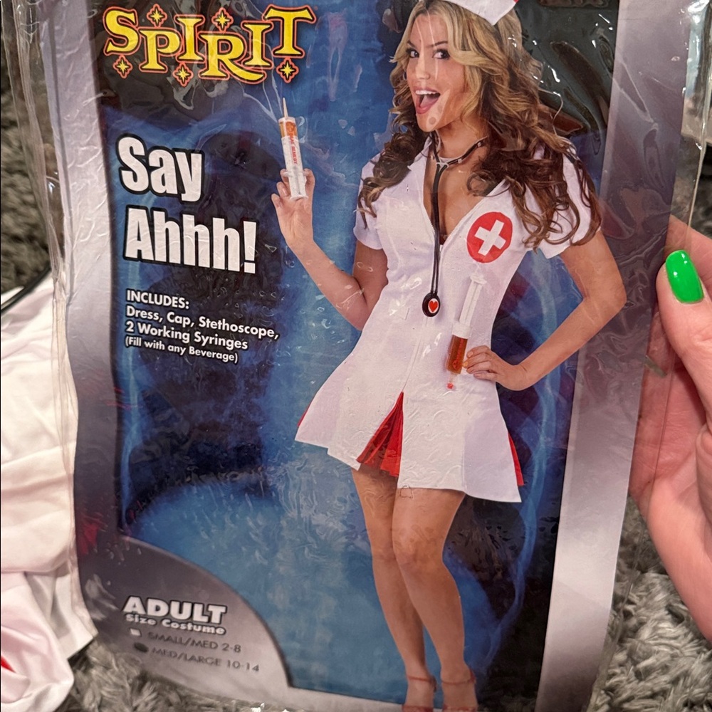 Spirit Nurse Costume with Red Accents